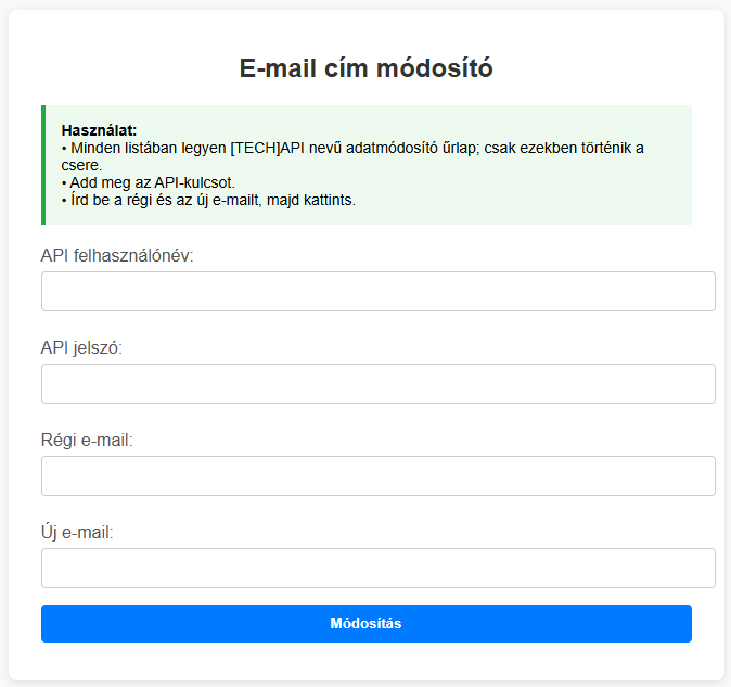 e-mail csere